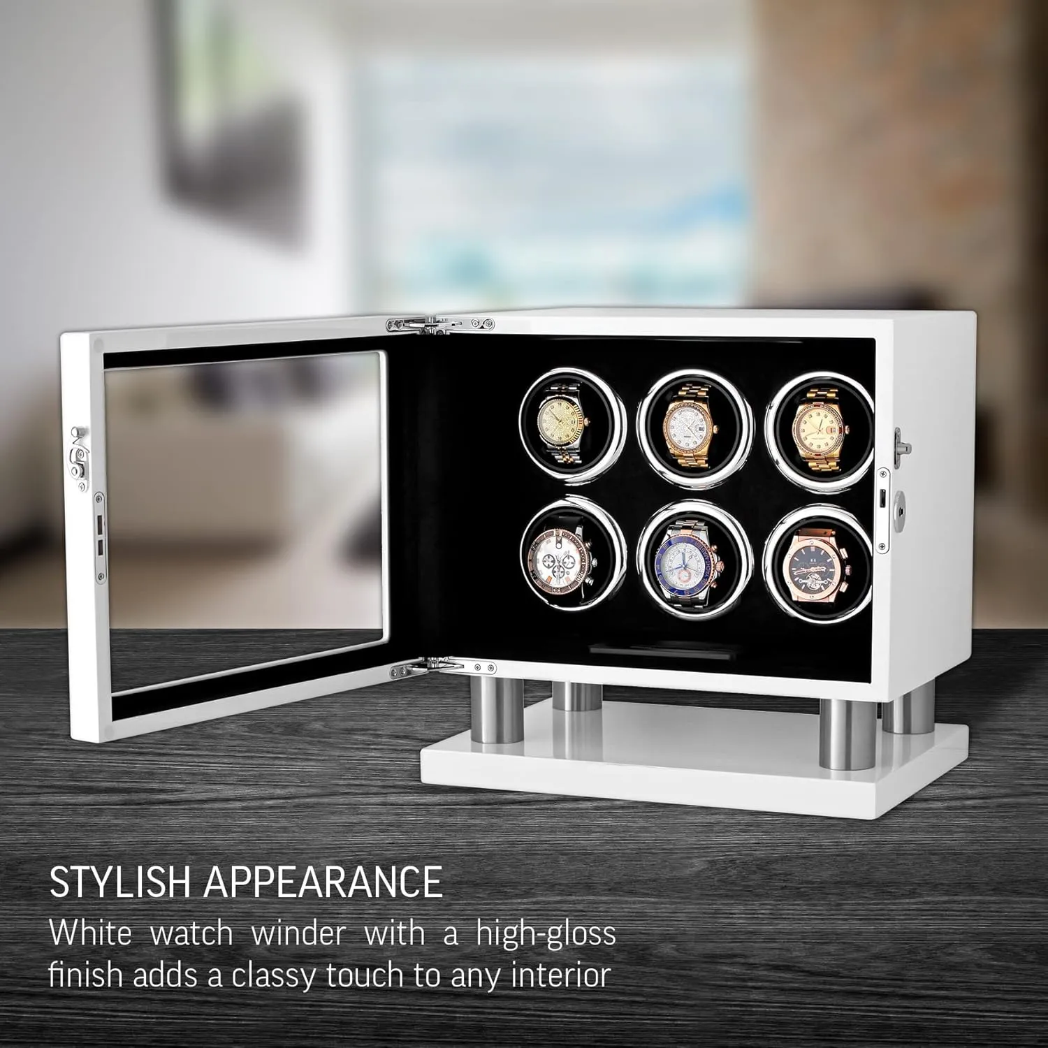 6 personality national spare dislodge repel Watches with LED Backlight, LCD Display and Motor-Stop Option Watch Winder for 