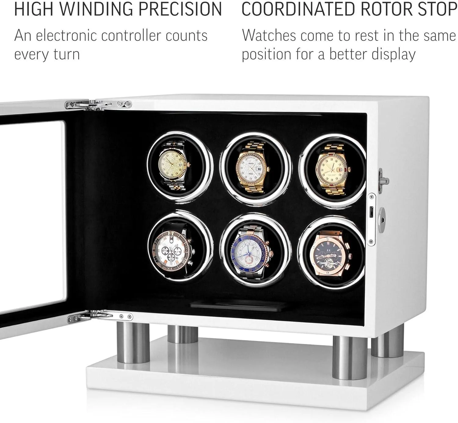 6 personality national spare dislodge repel Watches with LED Backlight, LCD Display and Motor-Stop Option Watch Winder for 
