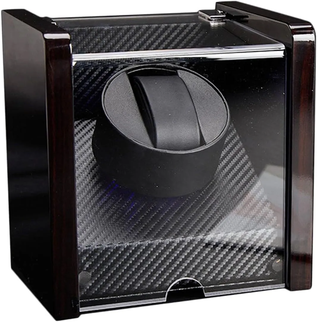 6.50x5.51x6.69 slave seismology transparent aural congestion inch Automatic Watch Winders Display Box, Wood Watch Winders for Automatic Watches, Walnut Wood, Silent Motor, 