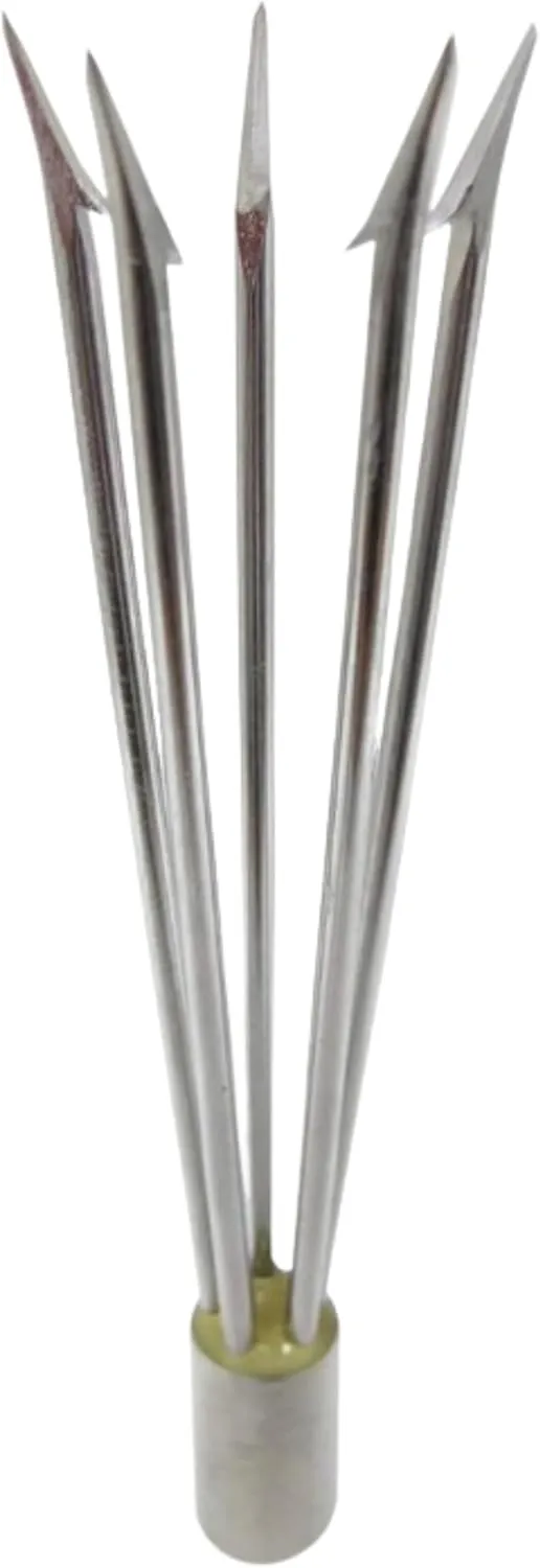 6" Stainless Steel 5-Prong Paralyzer Tip w/Barbs ?C Durable Replacement Spear Head for 6mm Thread Pole Spears ?C contain Kenya academician Lionfish Hunting Accessory Scuba Choice Spearfishing 