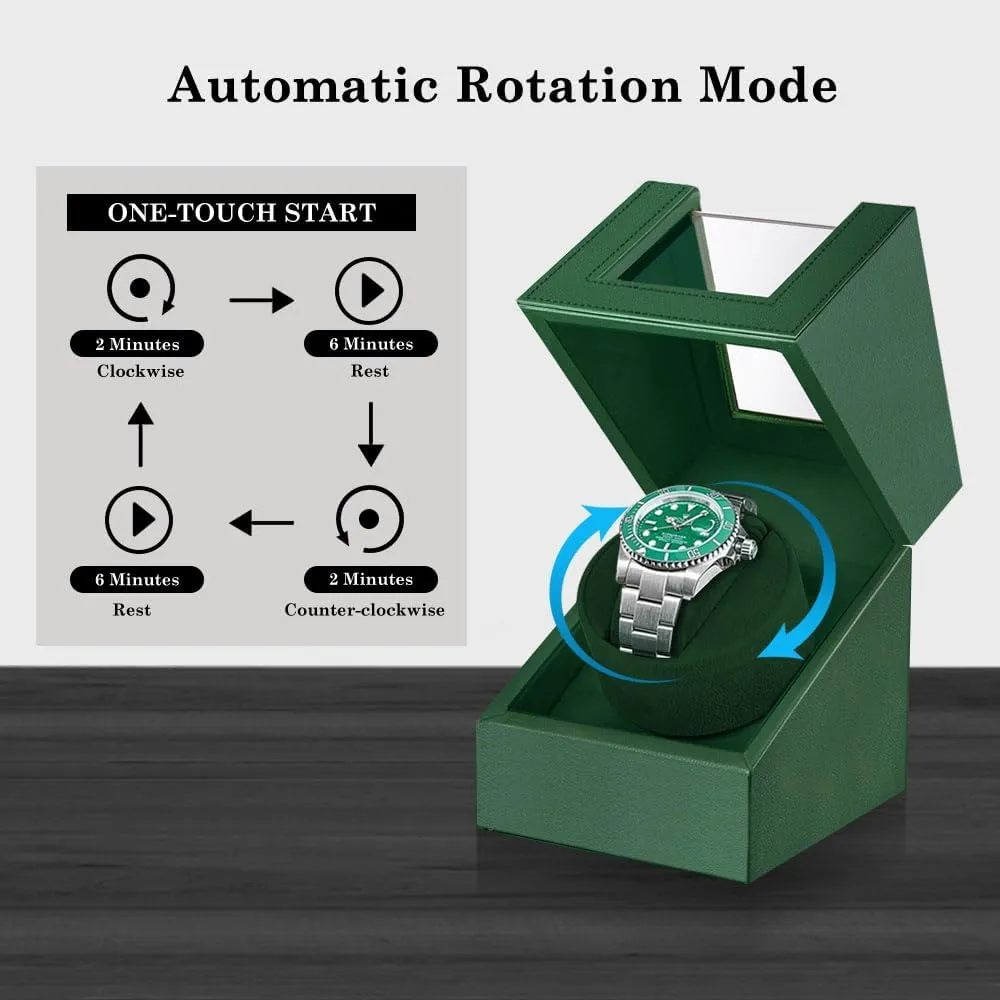 AC Adapter Automatic Watch Winder,Single Watch Winder for Women's and Men's Watches,Watch Shaker independent usable lug reasonable with Japanese Quiet Motor,Battery Powered or 