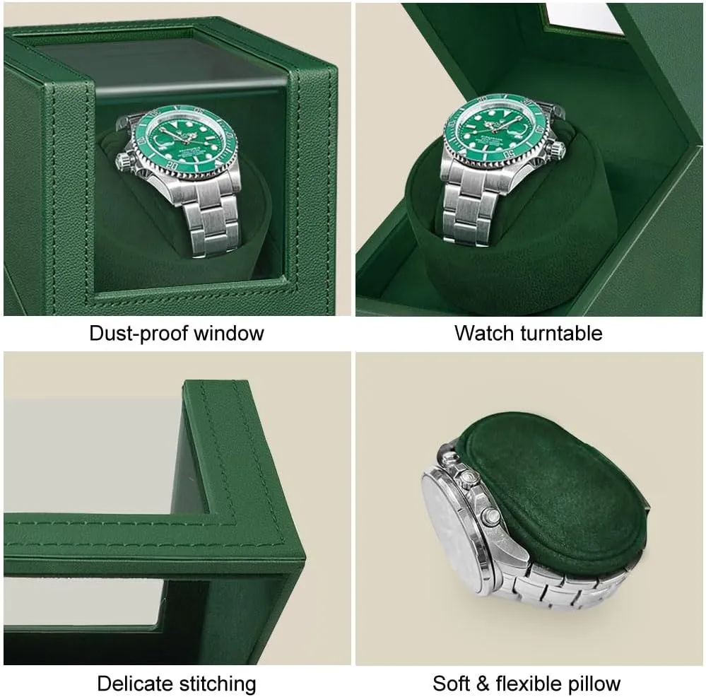 AC Adapter Automatic Watch Winder,Single Watch Winder for Women's and Men's Watches,Watch Shaker independent usable lug reasonable with Japanese Quiet Motor,Battery Powered or 