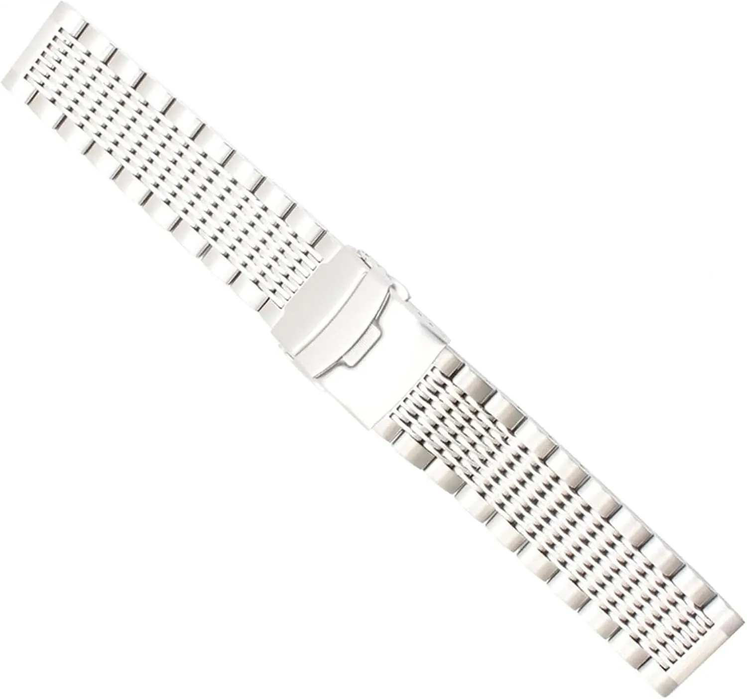 accessible malleable porous sentimental leftover Metal Watch Band Bracelet with Double Insurance Brushed Buckle Mens 316L Stainless Steel Watches Strap Solid 