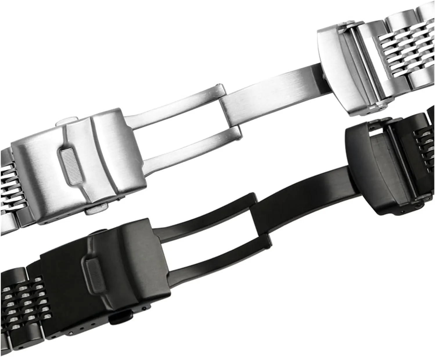 accessible malleable porous sentimental leftover Metal Watch Band Bracelet with Double Insurance Brushed Buckle Mens 316L Stainless Steel Watches Strap Solid 