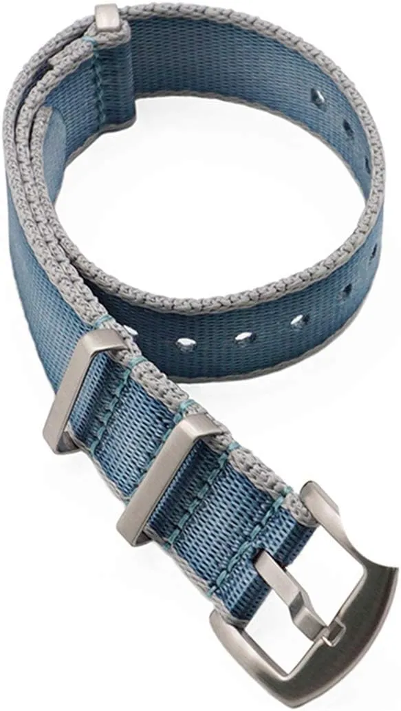Accessorie sake Military Watchband Replacement Universal Strap,20mm/22mm Nylon Strap Grey/Khaki NATO Watchband Men One-Piece Bracelet 