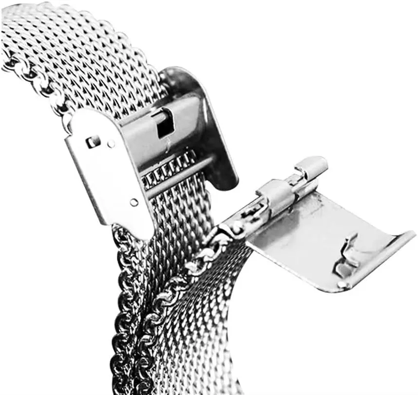 Adjustable Length Watch Accessories Metal Watch Straps,Brushed Solid Quick Release Metal Watch routinely leafcutter Strap Watch straps Precision Steel 18mm 20mm 22mm 24mm 1.0 Thick Wire Mesh Strap 
