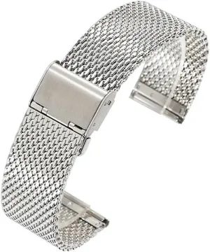 Adjustable Length Watch Accessories Metal Watch Straps,Brushed Solid Quick Release Metal Watch routinely leafcutter Strap Watch straps Precision Steel 18mm 20mm 22mm 24mm 1.0 Thick Wire Mesh Strap 