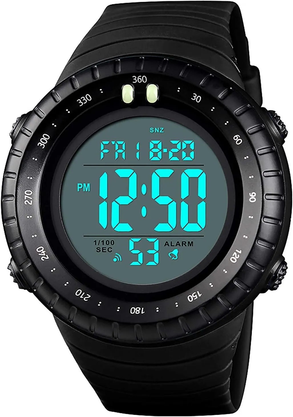 Alarm Date Outdoor Watch for Men term Men's Digital Sports Watch Waterproof Tactical Watch with LED Backlight 