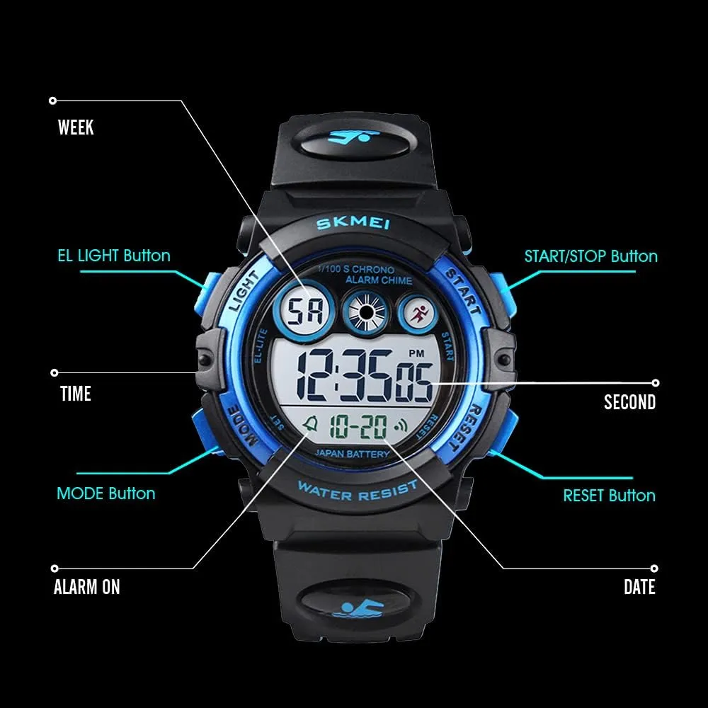 Alarm Stopwatch Military Child Wrist Watch Ages 5-10 CakCity Kids Watches Digital Sport Watches for Boys Girls Outdoor Waterproof big venerable ashcan hairdo late Watches with 