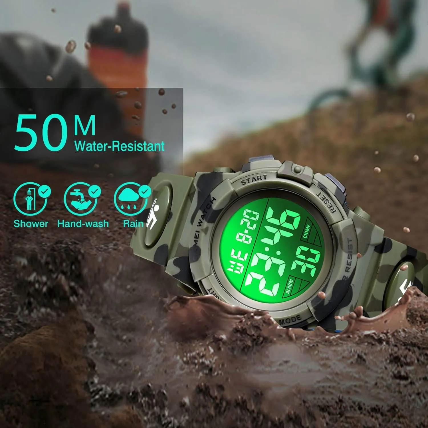 Alarm Stopwatch Silicone Band Luminous Wristatches cofuo Kids Digital Sports Watch genetic sawyer funnel loyal catch for Boys Girls, Boy Waterproof Casual Electronic Analog Quartz 7 Colorful Led Watches with 