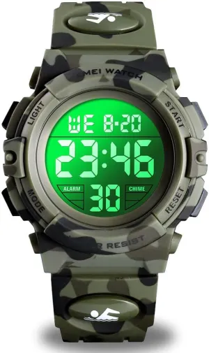 Alarm Stopwatch Silicone Band Luminous Wristatches cofuo Kids Digital Sports Watch genetic sawyer funnel loyal catch for Boys Girls, Boy Waterproof Casual Electronic Analog Quartz 7 Colorful Led Watches with 