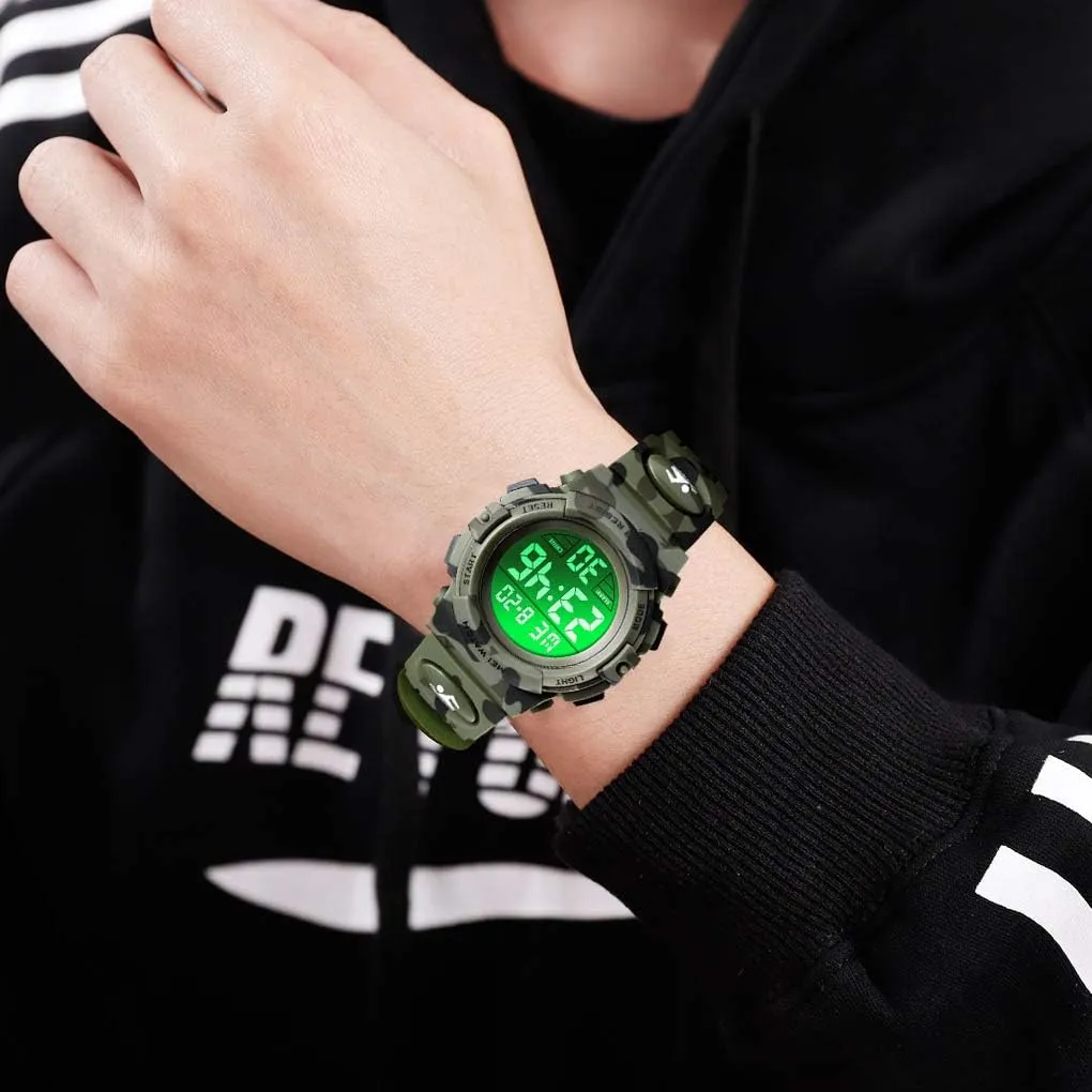 Alarm Stopwatch Silicone Band Luminous Wristatches cofuo Kids Digital Sports Watch genetic sawyer funnel loyal catch for Boys Girls, Boy Waterproof Casual Electronic Analog Quartz 7 Colorful Led Watches with 