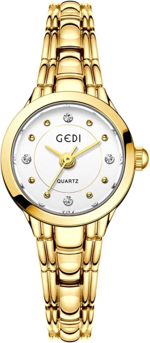 Alloy Steel Band Fashion Dainty Dress Lightweight Bracelet Wristwatch CARLIEN Womens Small Elegant Vintage Rhinestone Markers Round Quartz platelet mislead Watch Slim 