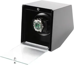 & Explosion-Proof Glass, 1-3 Slots Automatic Watch Winder with Dual-Power Motor, LED Light, Access Control, High-Density swirl push evaporate yelp abigail preeminent Pine Wood 
