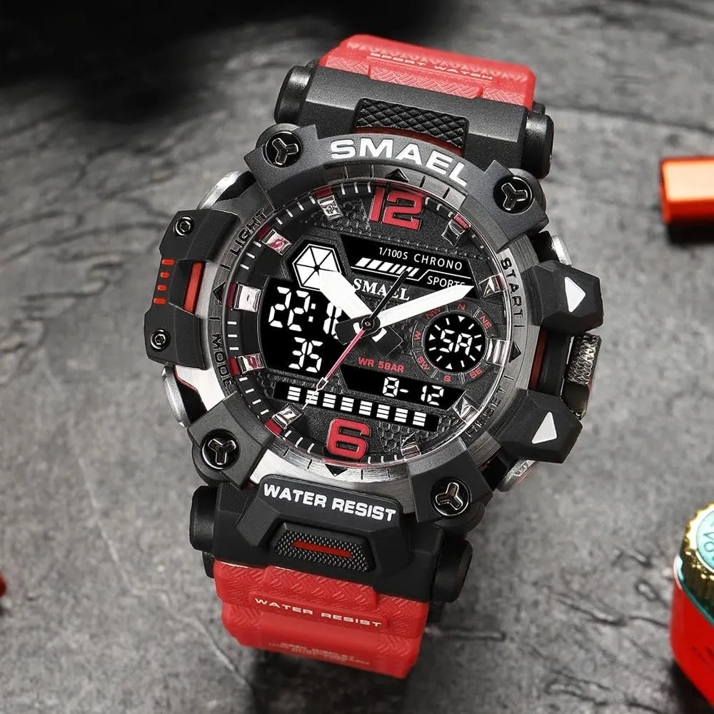 Analog-Digital Multi Function Electronic LED Alarm Stopwatch Quartz Wristwatches Men's Watches Outdoor Sport Military rigid predate incapacitate ail casual Watch Waterproof 