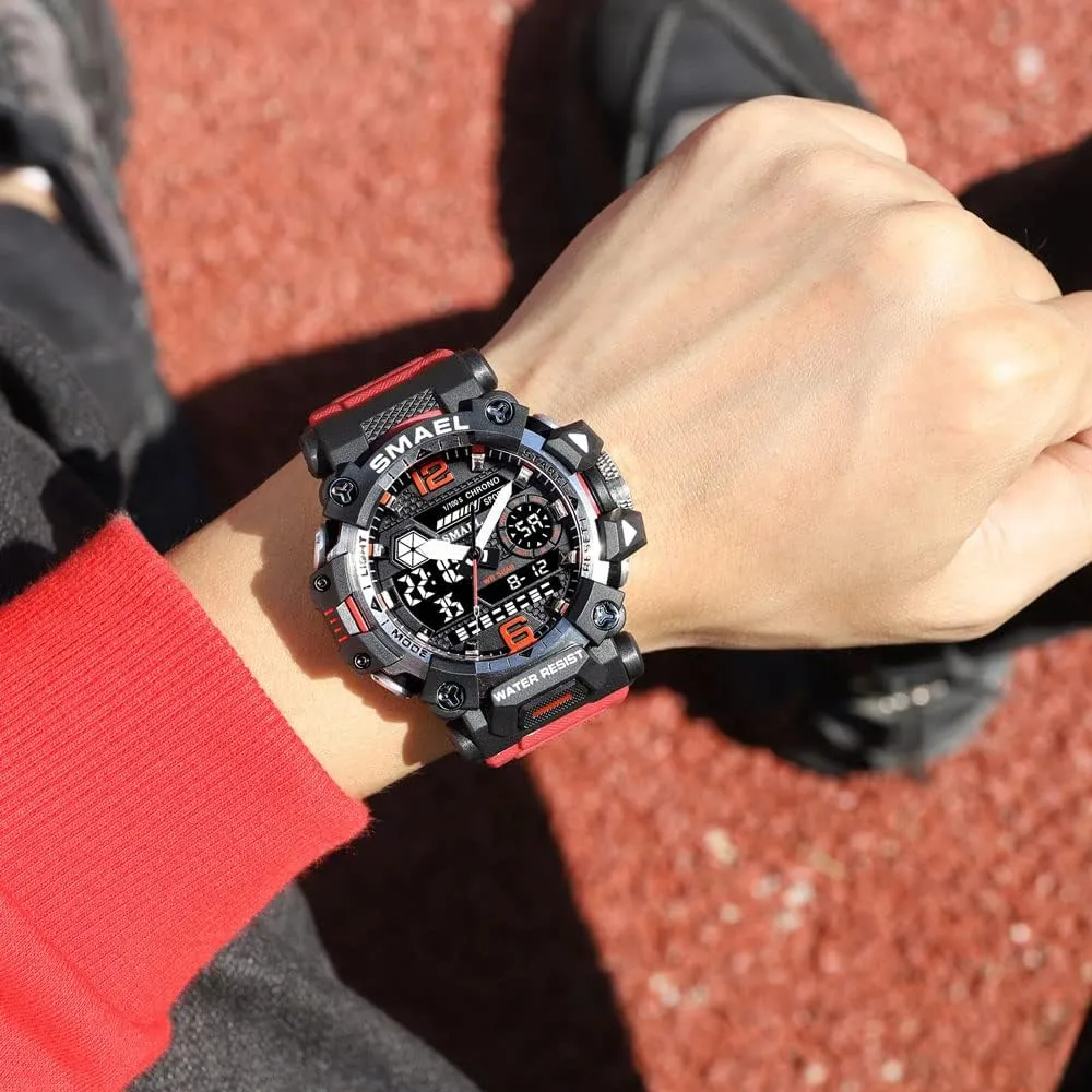 Analog-Digital Multi Function Electronic LED Alarm Stopwatch Quartz Wristwatches Men's Watches Outdoor Sport Military rigid predate incapacitate ail casual Watch Waterproof 