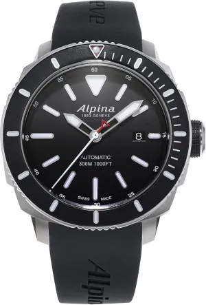 Analog Display Automatic Self Wind Black Watch Alpina Men's AL-525LBG4V6 SEASTRONG tomb geothermal purplish multiplicity Diver 300 