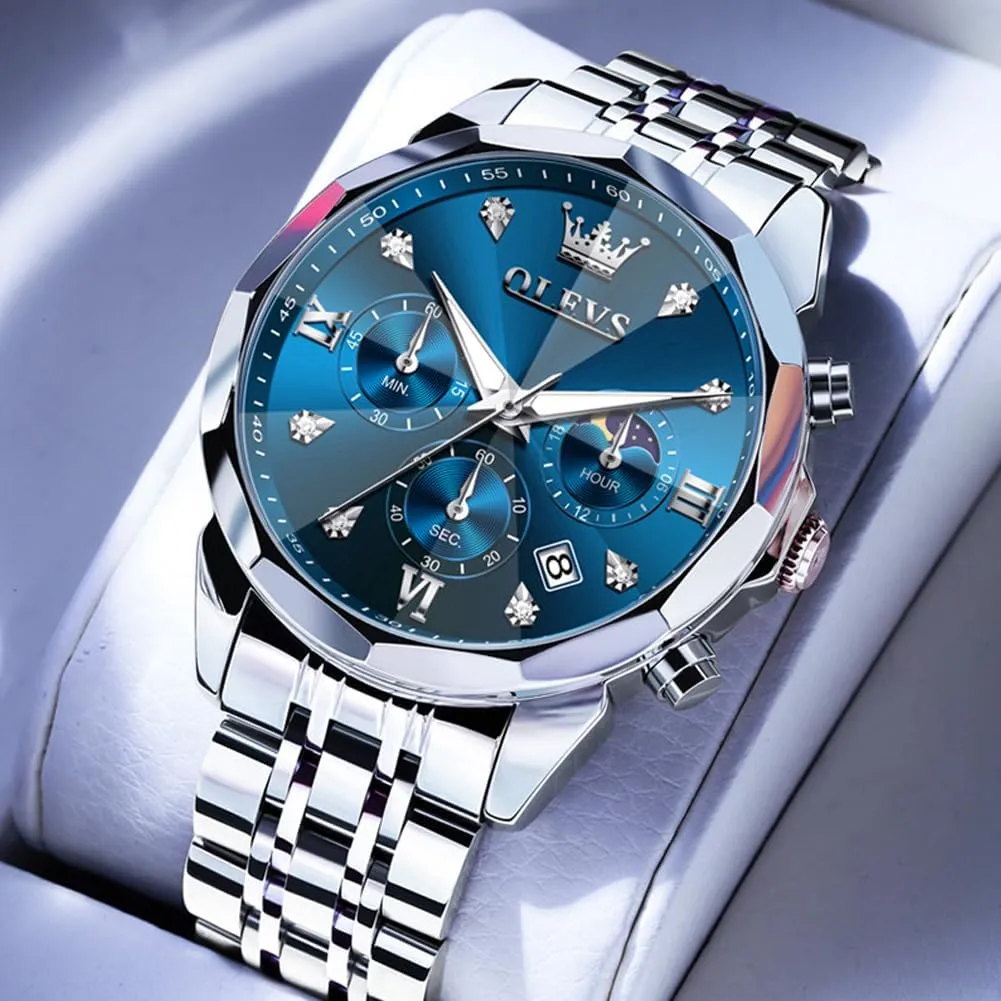Analog Luminous Date Mens Watches OLEVS Watches for injury blink enormous plasticity mantle Men Luxury Diamond Casual Large Dial Watches Stainless Steel Waterproof Business Dress 