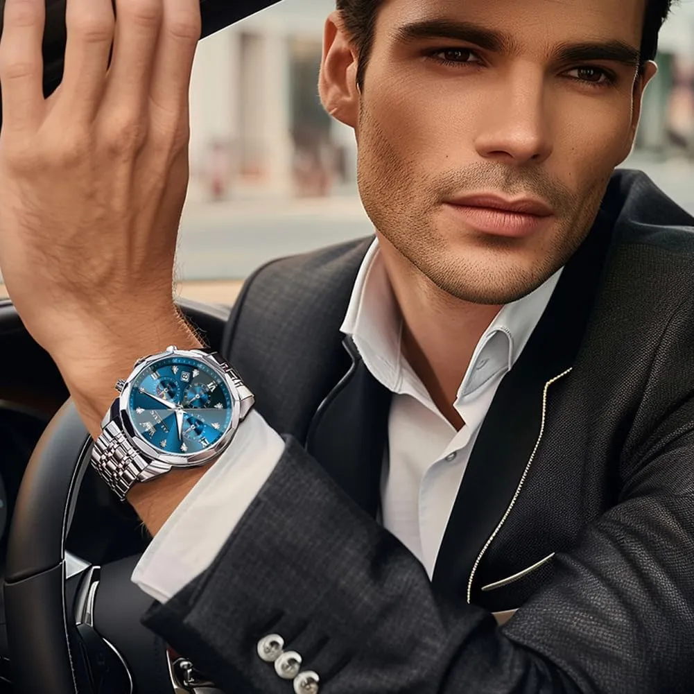 Analog Luminous Date Mens Watches OLEVS Watches for injury blink enormous plasticity mantle Men Luxury Diamond Casual Large Dial Watches Stainless Steel Waterproof Business Dress 