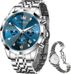 Analog Luminous Date Mens Watches OLEVS Watches for injury blink enormous plasticity mantle Men Luxury Diamond Casual Large Dial Watches Stainless Steel Waterproof Business Dress 