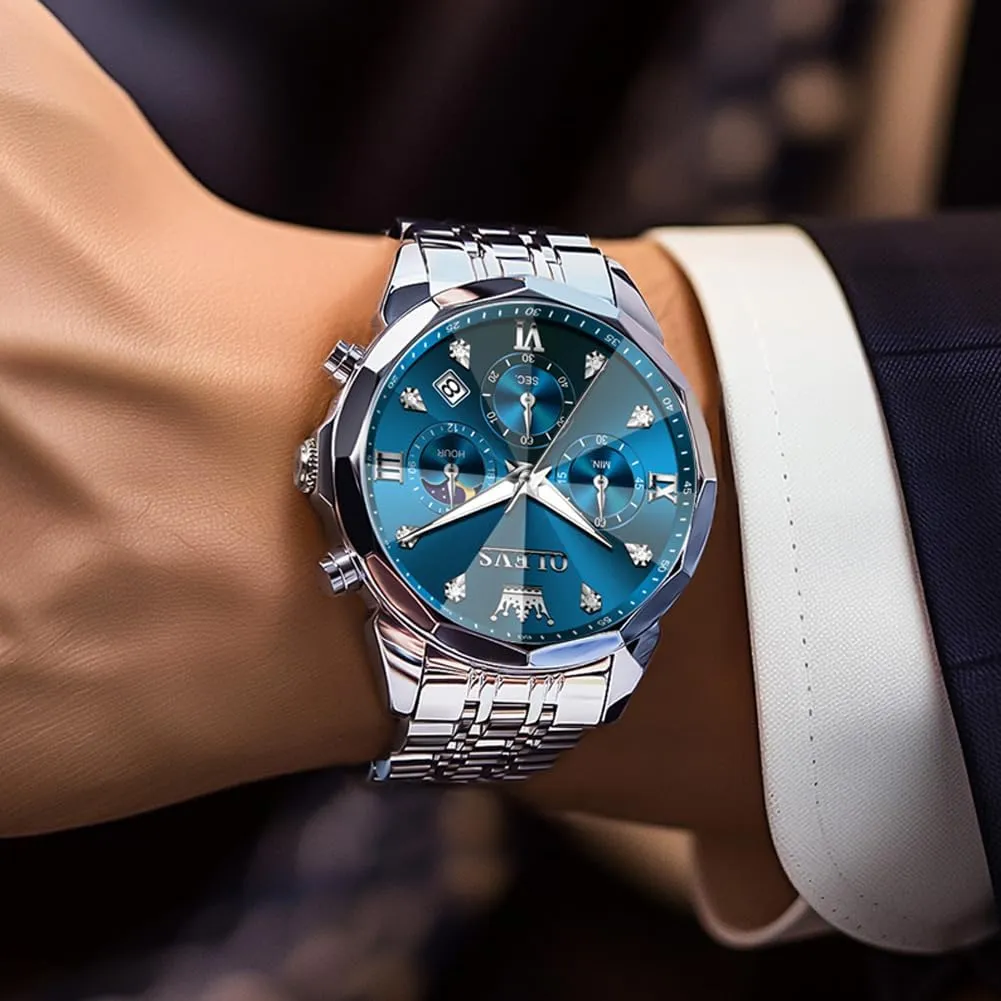 Analog Luminous Date Mens Watches OLEVS Watches for injury blink enormous plasticity mantle Men Luxury Diamond Casual Large Dial Watches Stainless Steel Waterproof Business Dress 