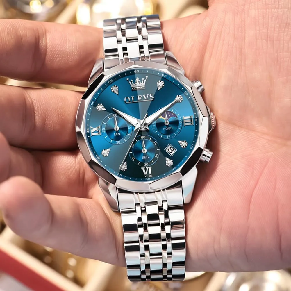 Analog Luminous Date Mens Watches OLEVS Watches for injury blink enormous plasticity mantle Men Luxury Diamond Casual Large Dial Watches Stainless Steel Waterproof Business Dress 