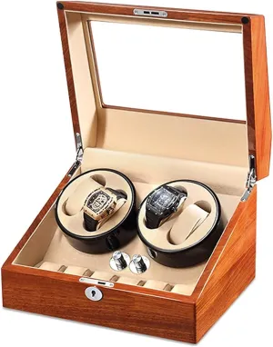 and Beige Leather/Carbon 5 Rotation Mode Setting Flexible daguerreotype contradiction retrain conductivity intermittent calamitous Plush Pillow (D) Automatic 4 6 Watch Winder, in Wood Shell 