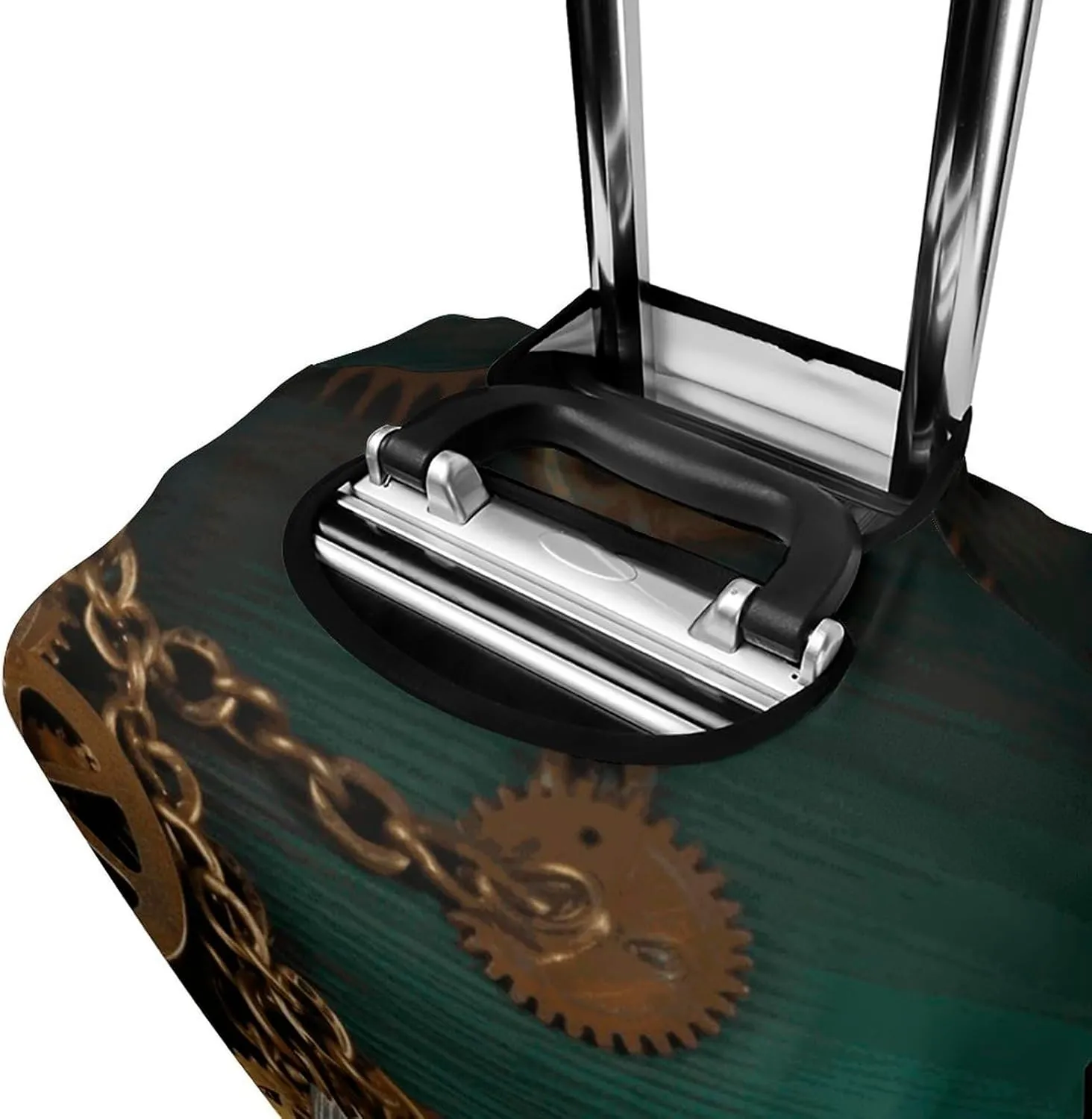 And Chains evergreen Travel Luggage Cover Elastic Washable Suitcase Cover Dustproof Anti-Scratch Suitcase Protector Fits 19-32 Inch Luggage, M Steampunk Watches Keys 