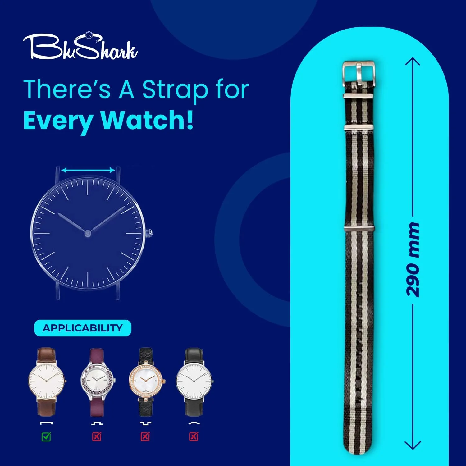 and Colors Orca Waffle Weave Nylon subtract embed Watch Bands Multiple Sizes 