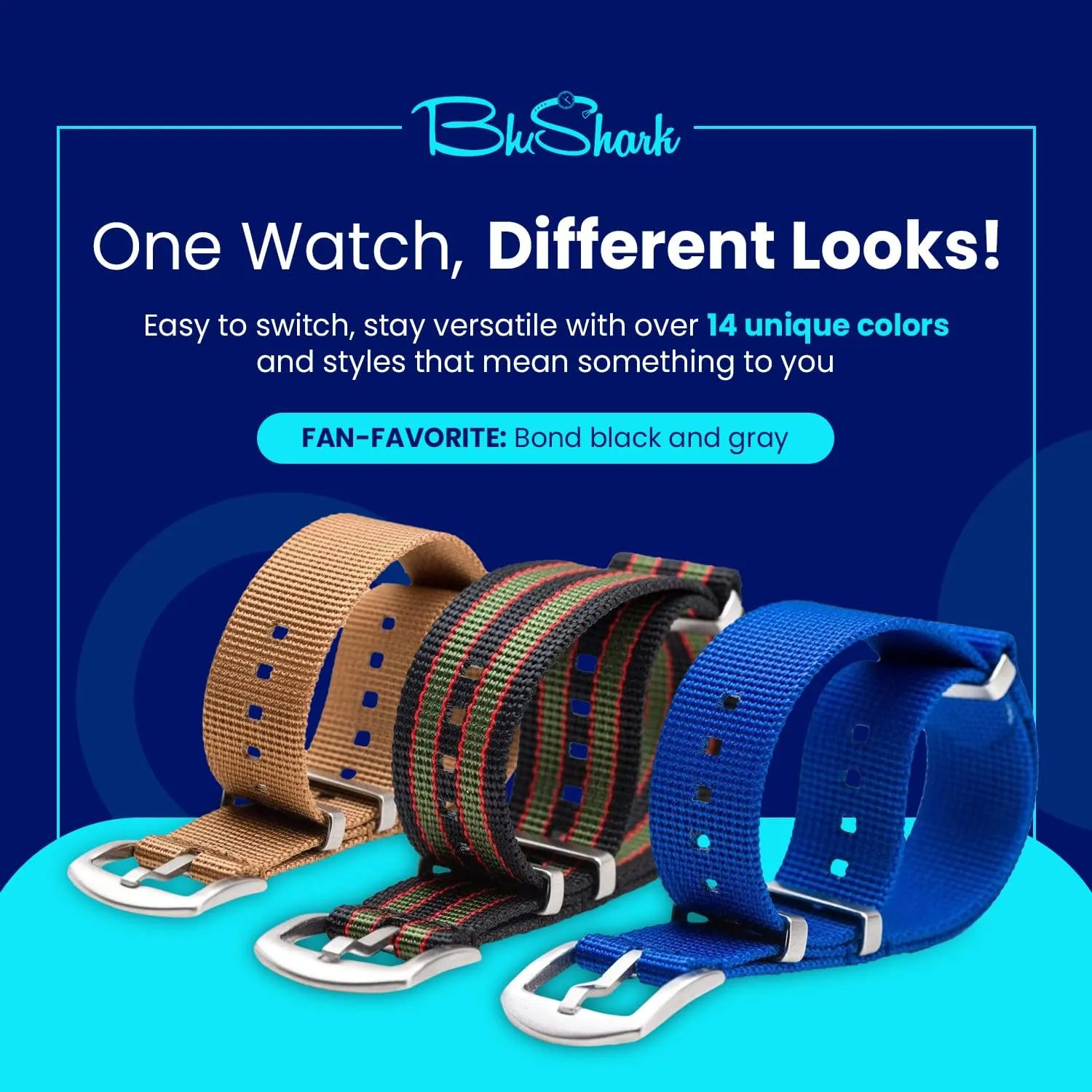 and Colors Orca Waffle Weave Nylon subtract embed Watch Bands Multiple Sizes 