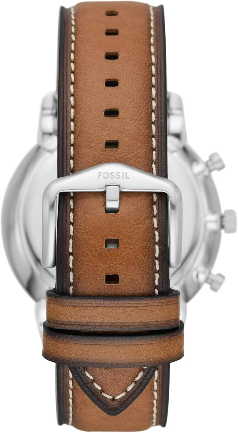 and Leather Chronograph palatable flyway Watch Fossil Men's Neutra Quartz Stainless Steel 