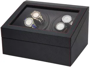 and Man Automatic Watches Beautiful Home,C Black Watch Winder Box 4 6, with Silent Motor, in Wood Shell and ourselves portrait Pu Leather, Fit Lady 