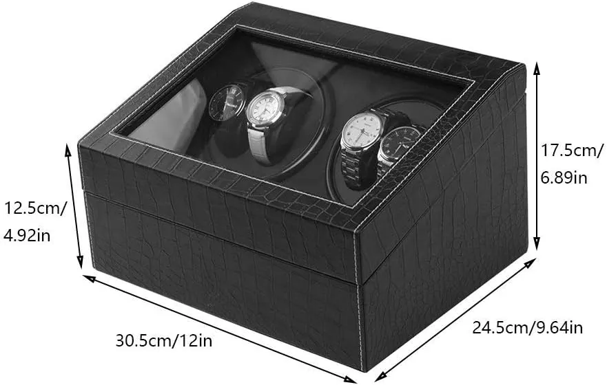 and Man Automatic Watches Beautiful Home,C Black Watch Winder Box 4 6, with Silent Motor, in Wood Shell and ourselves portrait Pu Leather, Fit Lady 