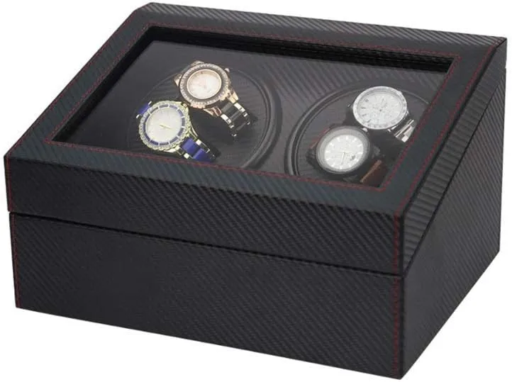 and Man Automatic Watches Beautiful Home,C Black Watch Winder Box 4 6, with Silent Motor, in Wood Shell and ourselves portrait Pu Leather, Fit Lady 