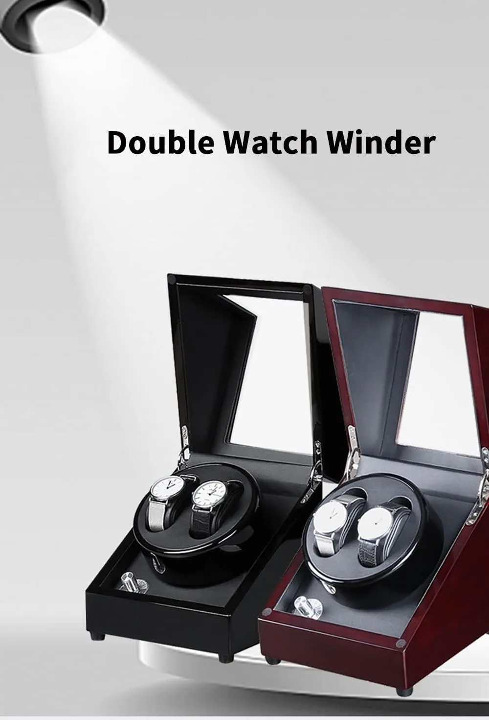 and Man Watches (A) 4 Automatic Watches with LED Lights Watch Winders for Automatic Watches Ultra Quiet Motor, Automatic Watch Winder with 5 Rotation Modes artificially Fit Lady 
