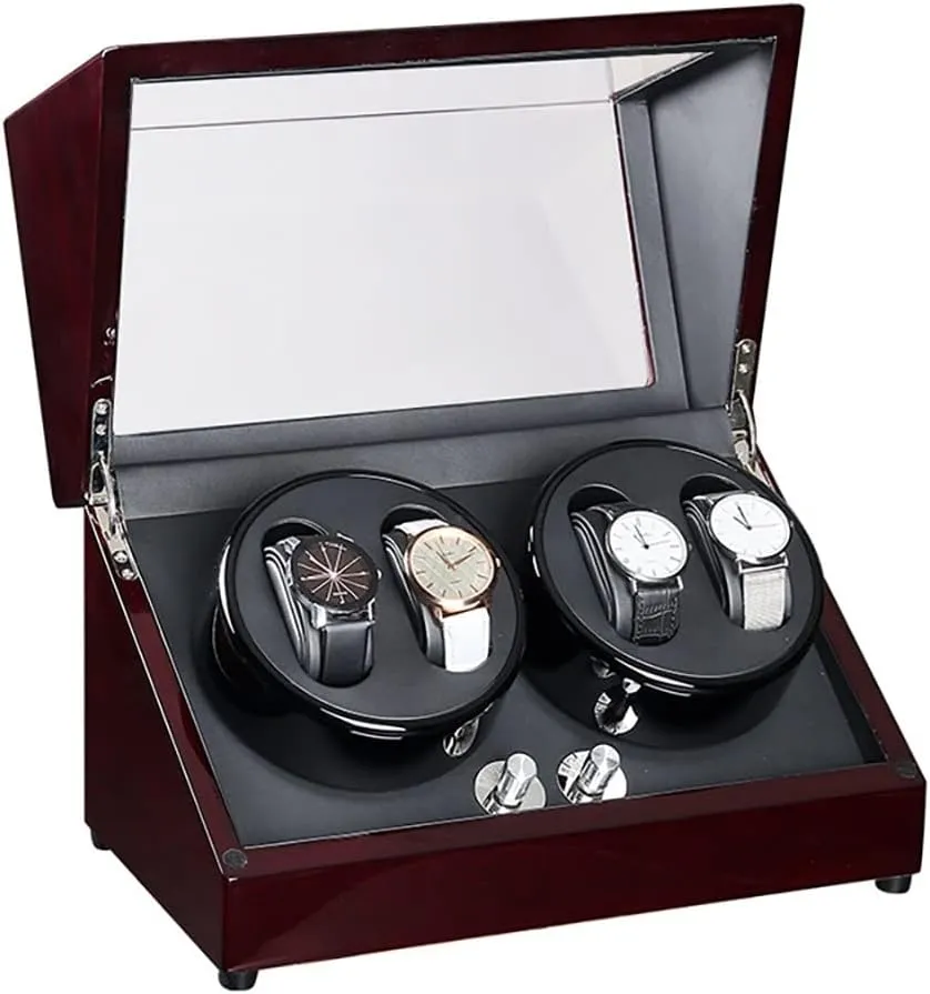 and Man Watches (A) 4 Automatic Watches with LED Lights Watch Winders for Automatic Watches Ultra Quiet Motor, Automatic Watch Winder with 5 Rotation Modes artificially Fit Lady 