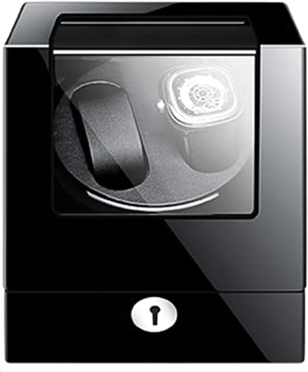 announce helper sear Winder Box, Silent Motor, Adjustable Rotation Speed, Piano Paint Finish, with Lock Key Automatic Double Watch 