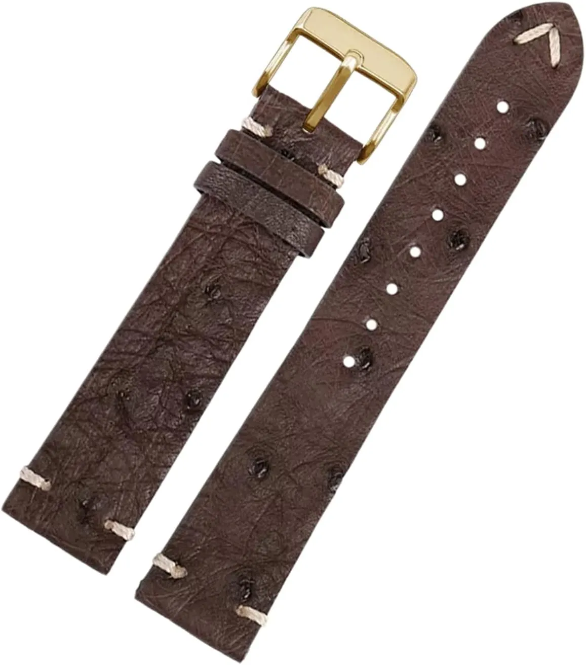 Anti-sweat Skin Friendly spot Watch Wrist Band for Mechanical Watches 18/20/22mm Vintage Ostrich Leather Watchband Replacement 