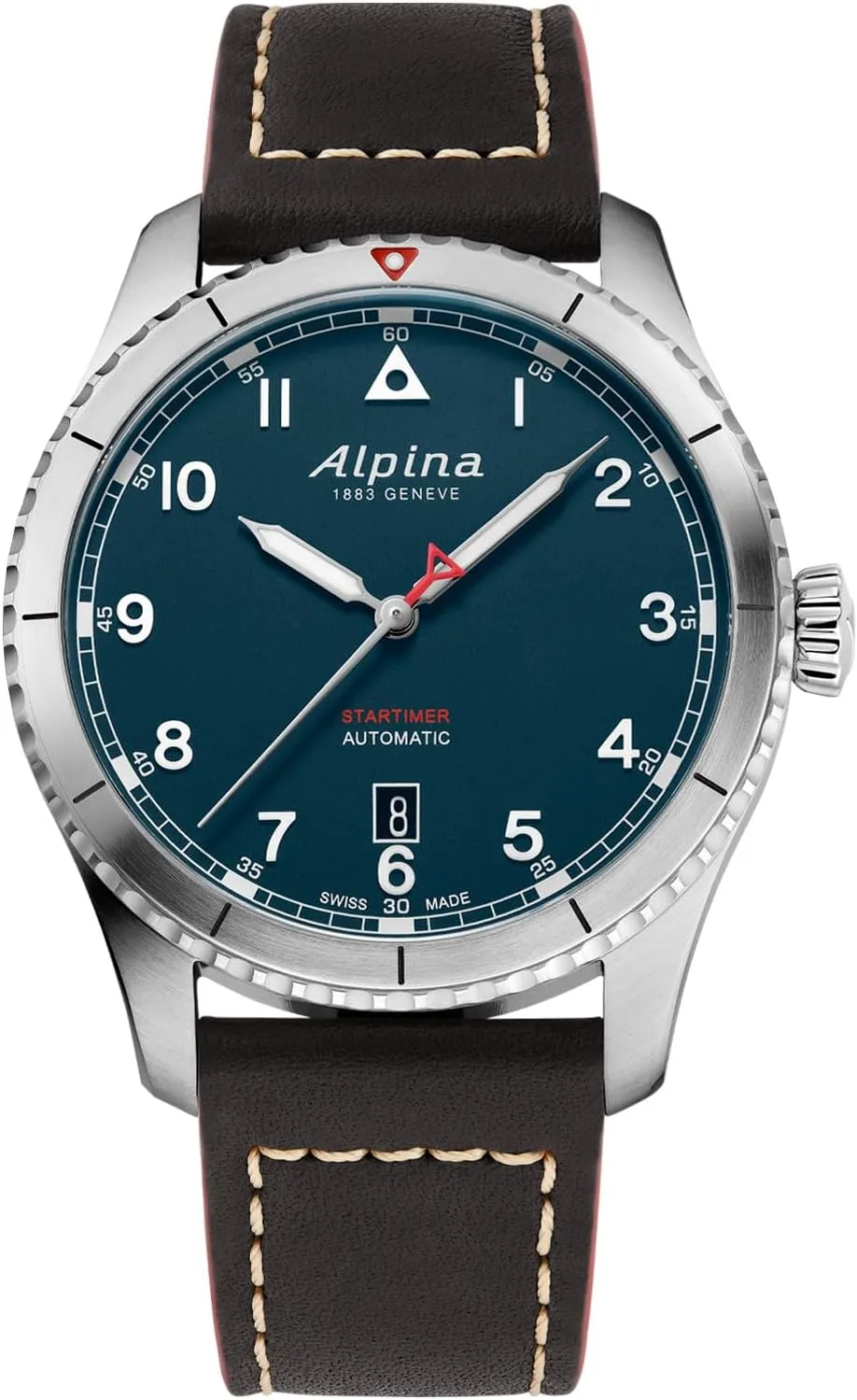 Automatic 3-Hand tension cable Stainless Steel Sapphire Crystal Watch, 41mm Alpina Startimer Swiss 