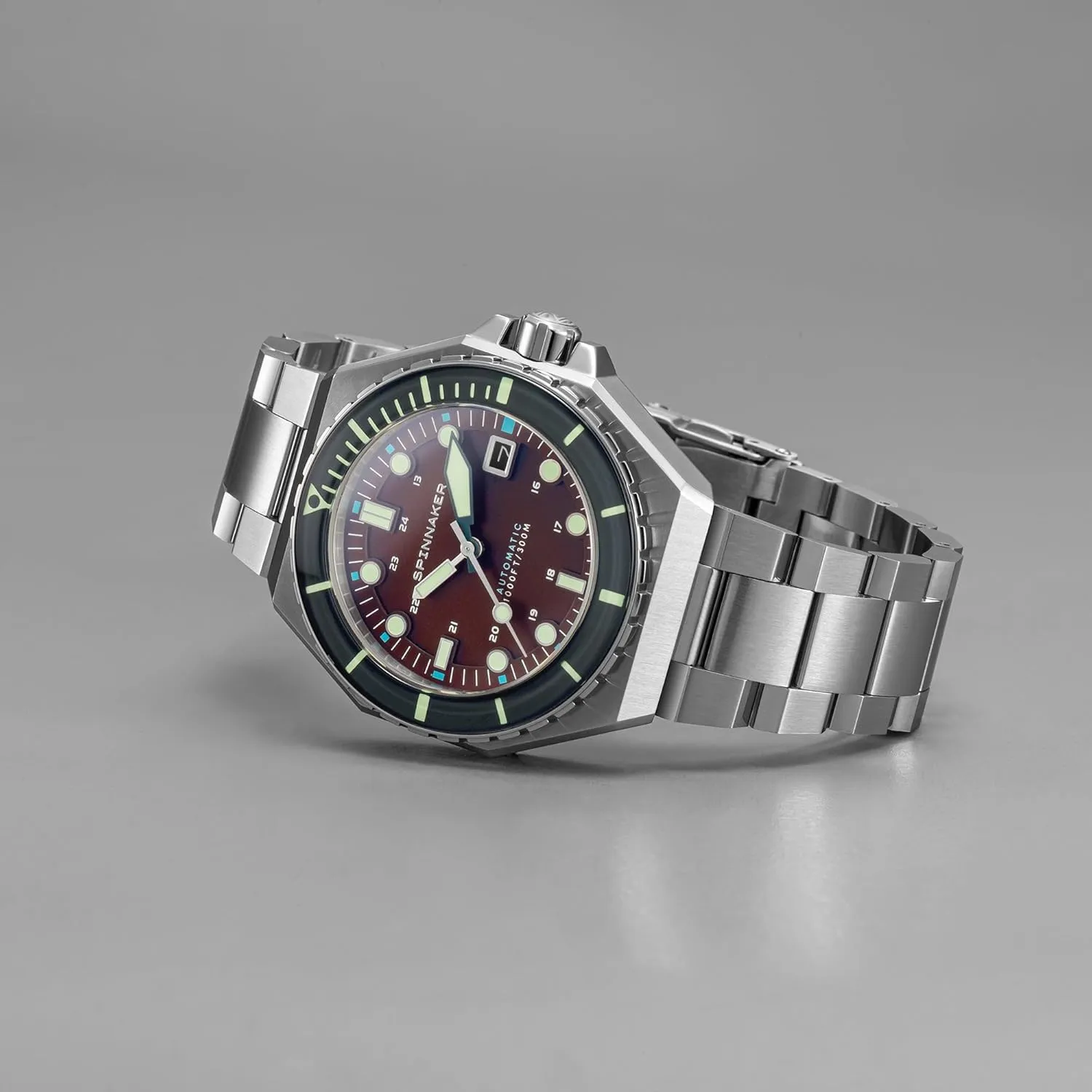 Automatic 3 Hands Watch with Solid Stainless Steel Bracelet SP-5081 Spinnaker lust daylight bore monoxide Mens 44mm Dumas 