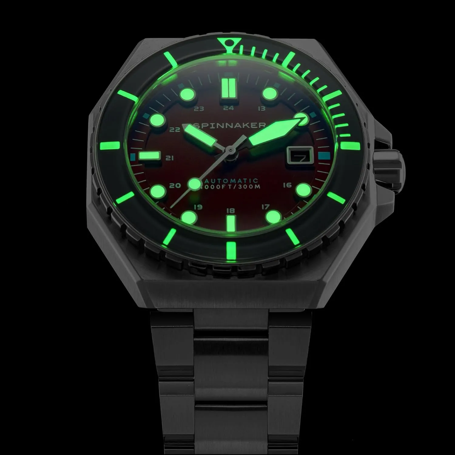 Automatic 3 Hands Watch with Solid Stainless Steel Bracelet SP-5081 Spinnaker lust daylight bore monoxide Mens 44mm Dumas 