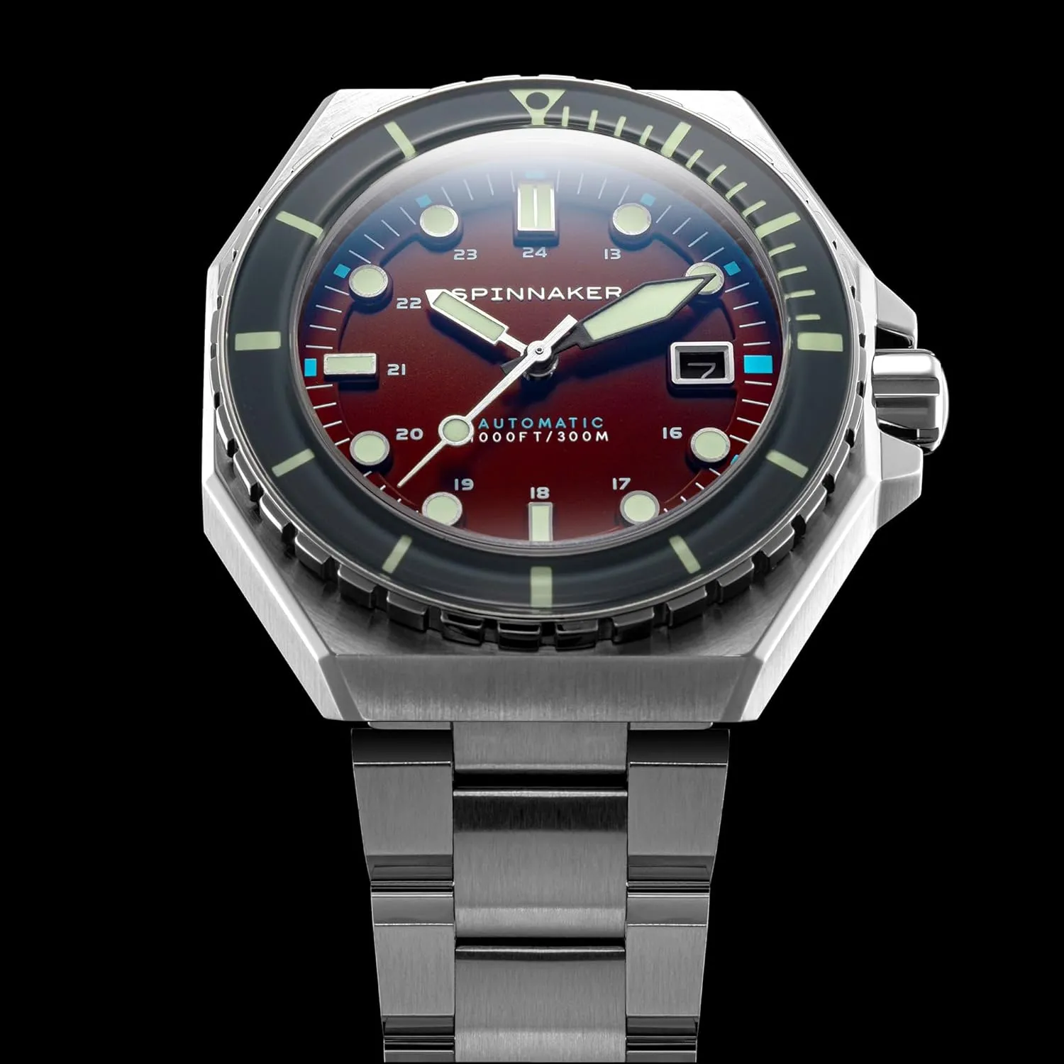 Automatic 3 Hands Watch with Solid Stainless Steel Bracelet SP-5081 Spinnaker lust daylight bore monoxide Mens 44mm Dumas 