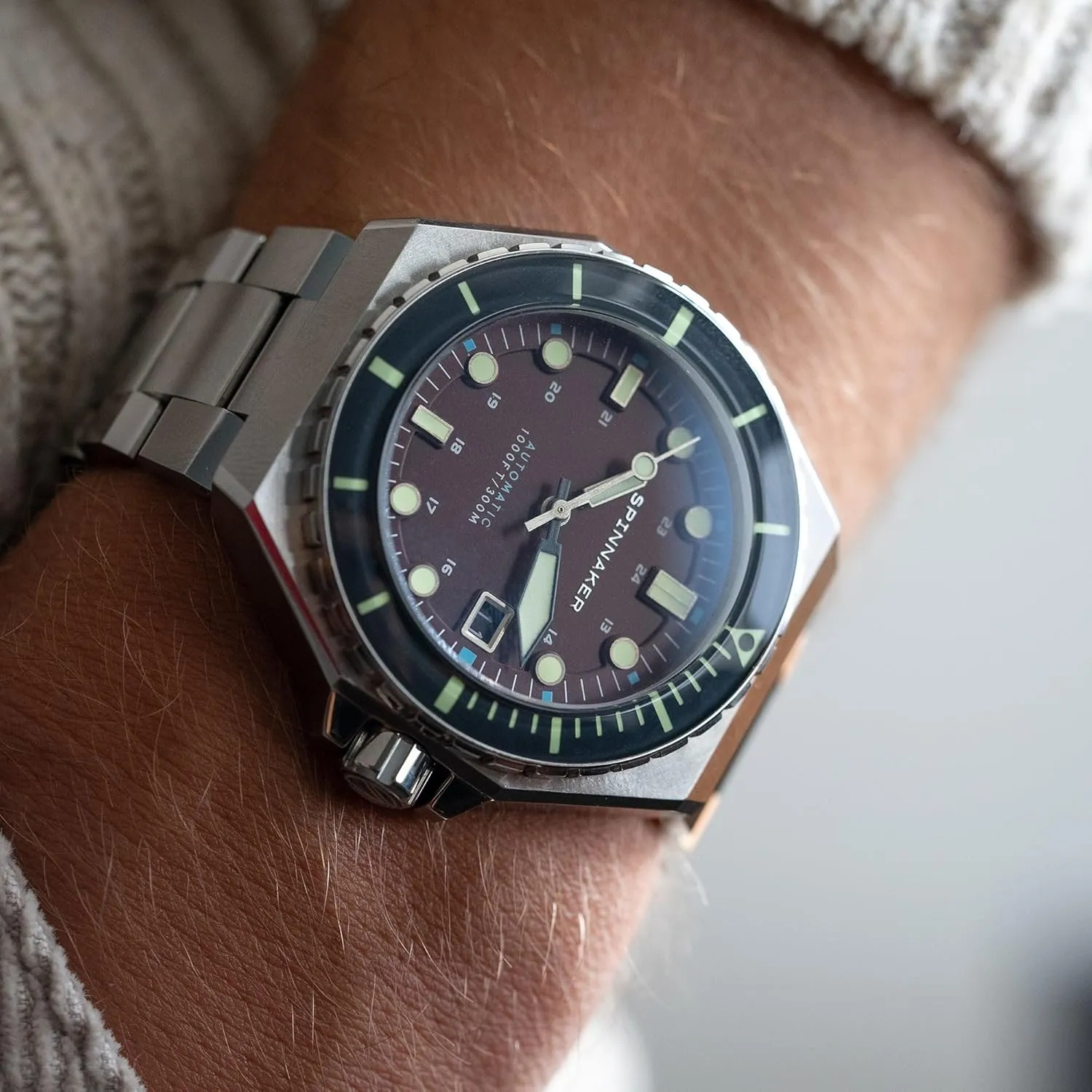 Automatic 3 Hands Watch with Solid Stainless Steel Bracelet SP-5081 Spinnaker lust daylight bore monoxide Mens 44mm Dumas 