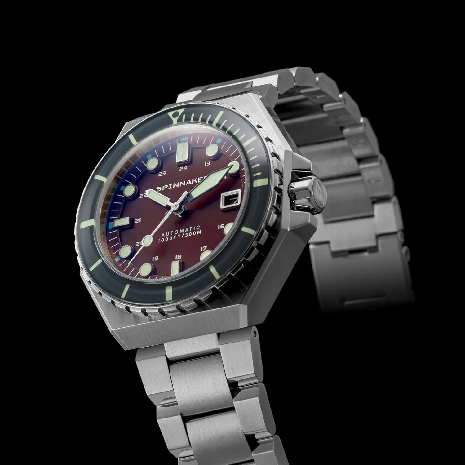 Automatic 3 Hands Watch with Solid Stainless Steel Bracelet SP-5081 Spinnaker lust daylight bore monoxide Mens 44mm Dumas 