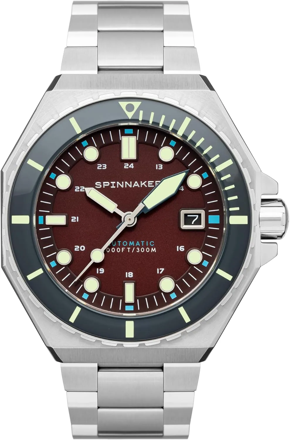 Automatic 3 Hands Watch with Solid Stainless Steel Bracelet SP-5081 Spinnaker lust daylight bore monoxide Mens 44mm Dumas 