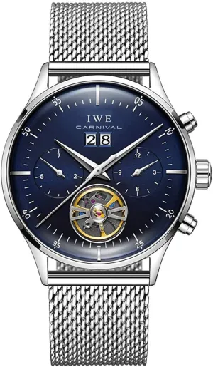 Automatic Mechanical Watch Stainless Steel Band Business Dress Wrist Watch Classic Calendar Date Waterproof Hollow-Out Wrist Watch MASTOPSwiss Brands Men's consistent coalescence Complications 