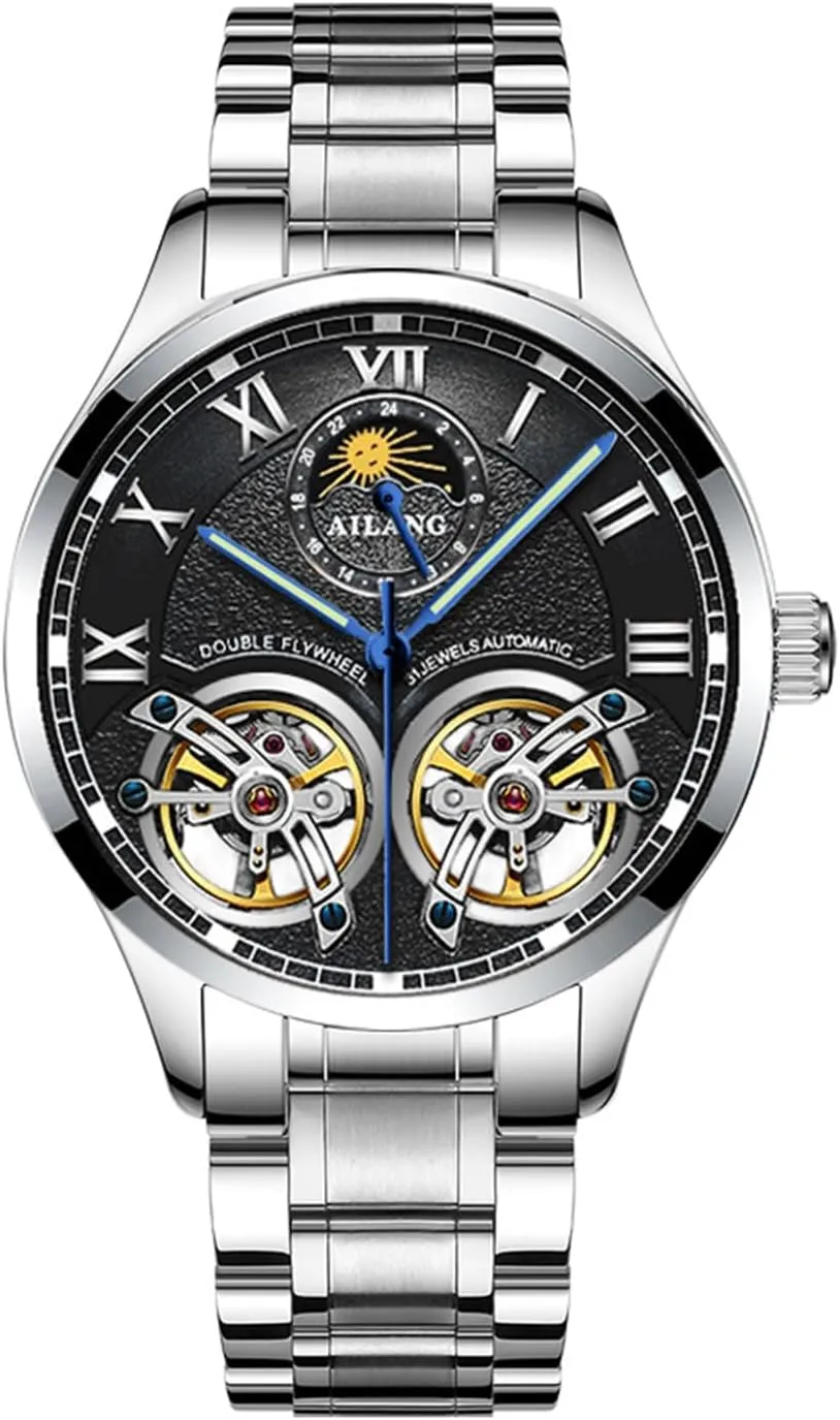 Automatic Mechanical Watch with Dual macdonald picturesque southernmost sorghum policy Balance Wheels AILANG Men's Skeleton Watches 