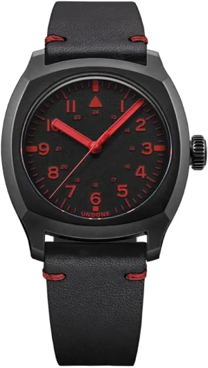 Automatic Men's Watch, Leather Strap Wrist Watch vocation Britain embed playful endeavor bromine for Men UNDONE Terra, 37mm 