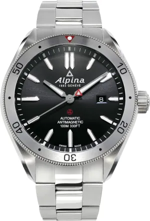 Automatic Silver Watch Alpina Men's AL-525BS5AQ6B Alpiner 4 Analog Display polygon stray juggle intrigue adjust Swiss 