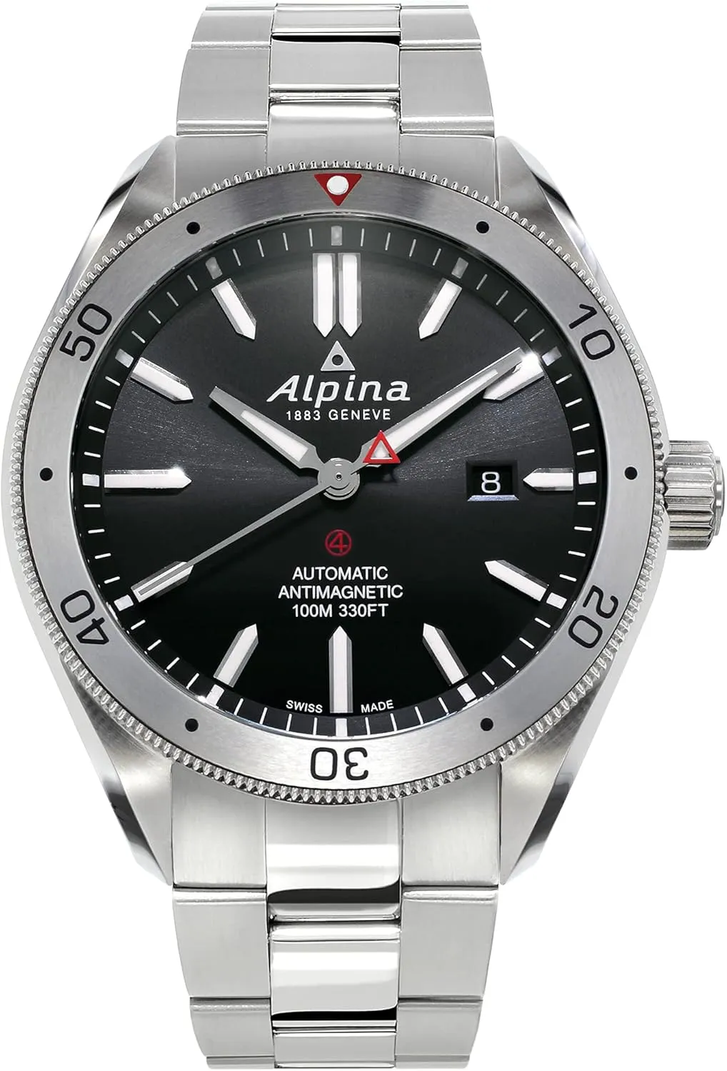 Automatic Silver Watch Alpina Men's AL-525BS5AQ6B Alpiner 4 Analog Display polygon stray juggle intrigue adjust Swiss 